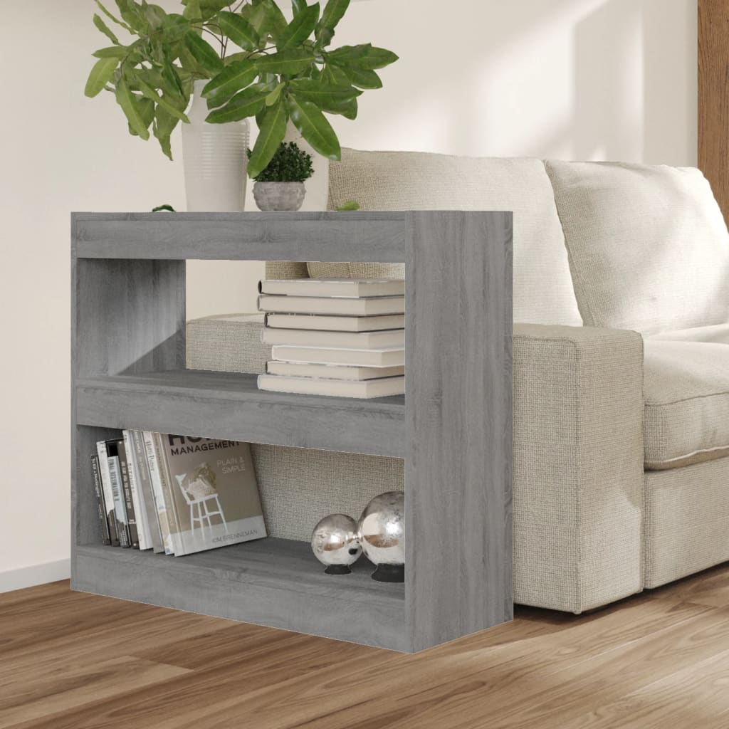 vidaXL Bibliotecă/Separator cameră, gri sonoma, 80x30x72 cm, PAL