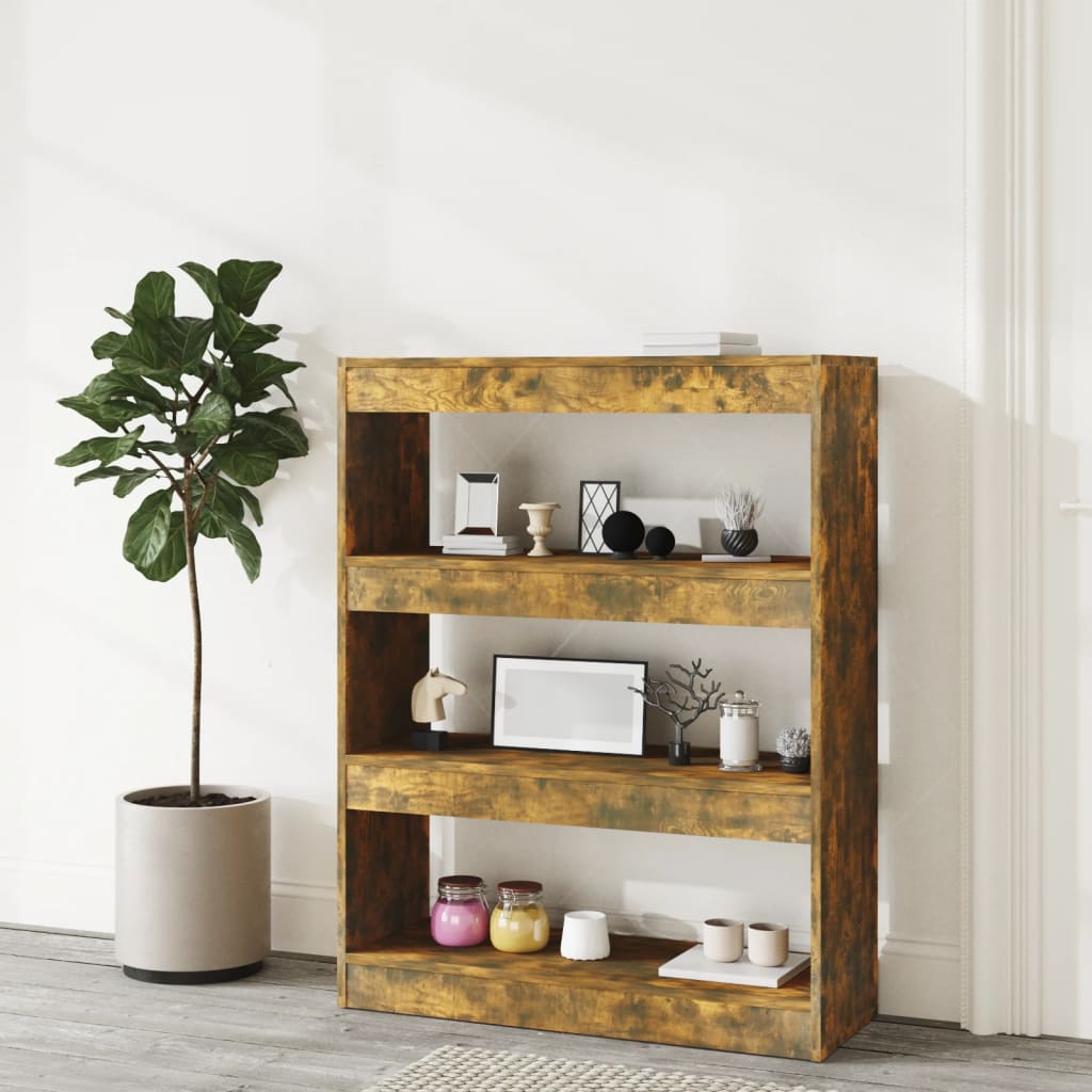 vidaXL Bibliotecă/Separator cameră, stejar, 80x30x103cm, lemn compozit vidaXL Bibliotecă/Separator cameră, stejar, 80x30x103cm, lemn compozit