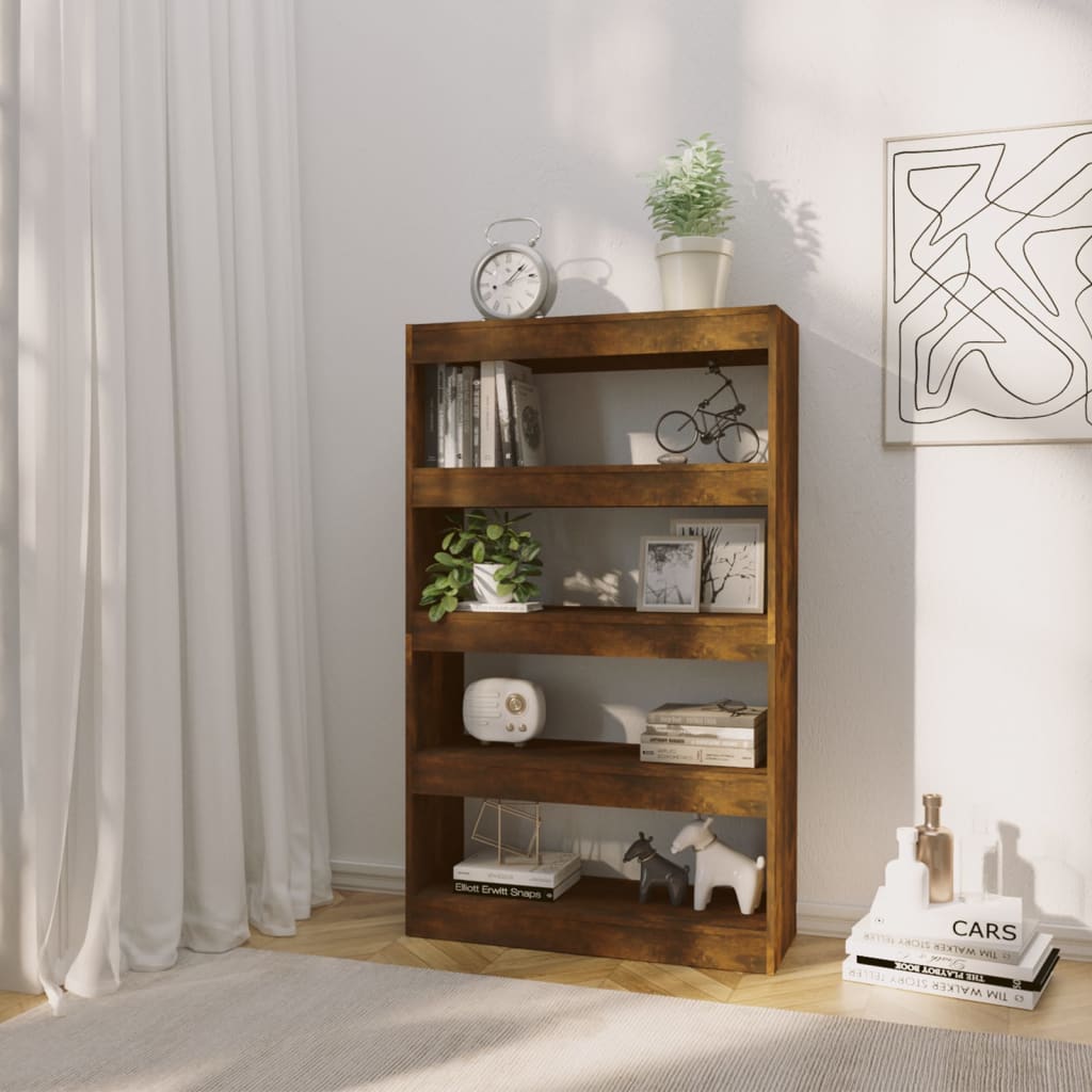 vidaXL Bibliotecă/Separator cameră, stejar fumuriu, 80x30x135 cm PAL vidaXL Bibliotecă/Separator cameră, stejar fumuriu, 80x30x135 cm PAL