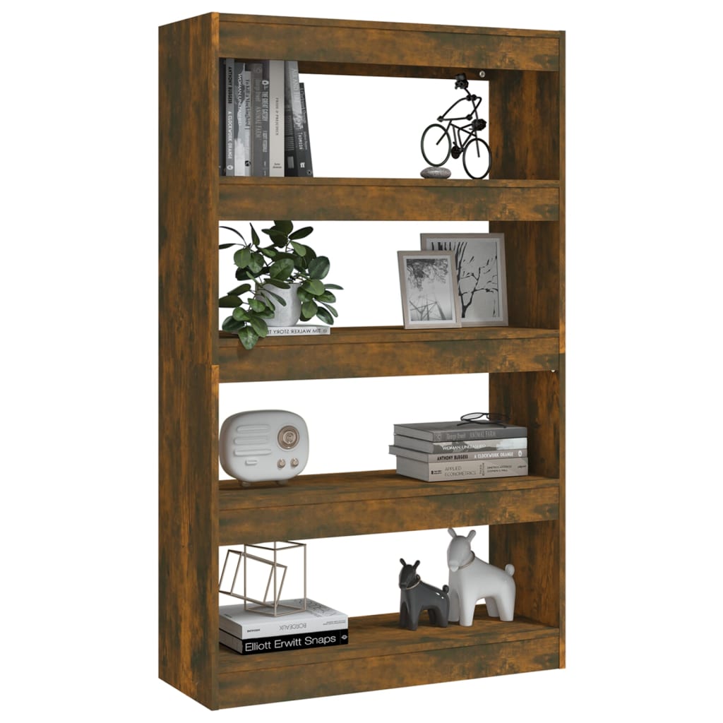 vidaXL Bibliotecă/Separator cameră, stejar fumuriu, 80x30x135 cm PAL vidaXL Bibliotecă/Separator cameră, stejar fumuriu, 80x30x135 cm PAL
