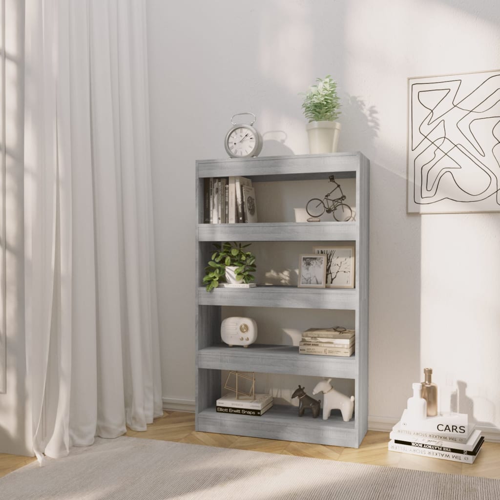 vidaXL Bibliotecă/Separator cameră, gri sonoma, 80x30x135 cm, PAL vidaXL Bibliotecă/Separator cameră, gri sonoma, 80x30x135 cm, PAL