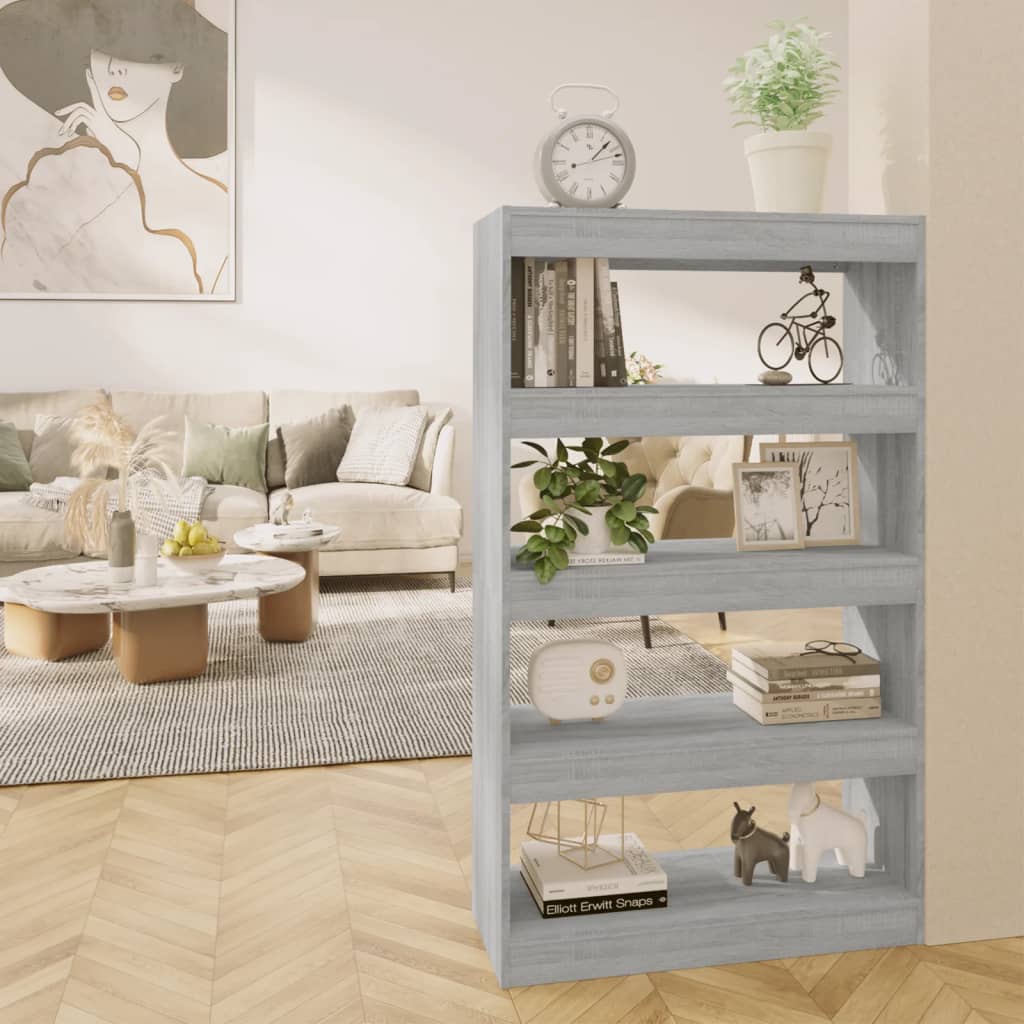 vidaXL Bibliotecă/Separator cameră, gri sonoma, 80x30x135 cm, PAL vidaXL Bibliotecă/Separator cameră, gri sonoma, 80x30x135 cm, PAL