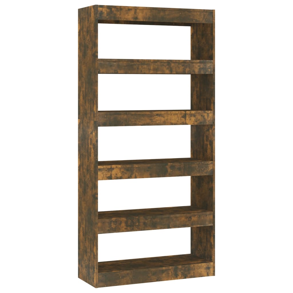 vidaXL Bibliotecă/Separator cameră, stejar fumuriu, 80x30x166 cm, PAL vidaXL Bibliotecă/Separator cameră, stejar fumuriu, 80x30x166 cm, PAL