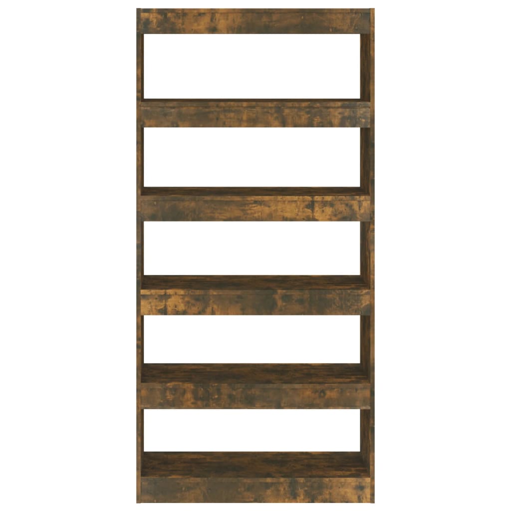 vidaXL Bibliotecă/Separator cameră, stejar fumuriu, 80x30x166 cm, PAL vidaXL Bibliotecă/Separator cameră, stejar fumuriu, 80x30x166 cm, PAL