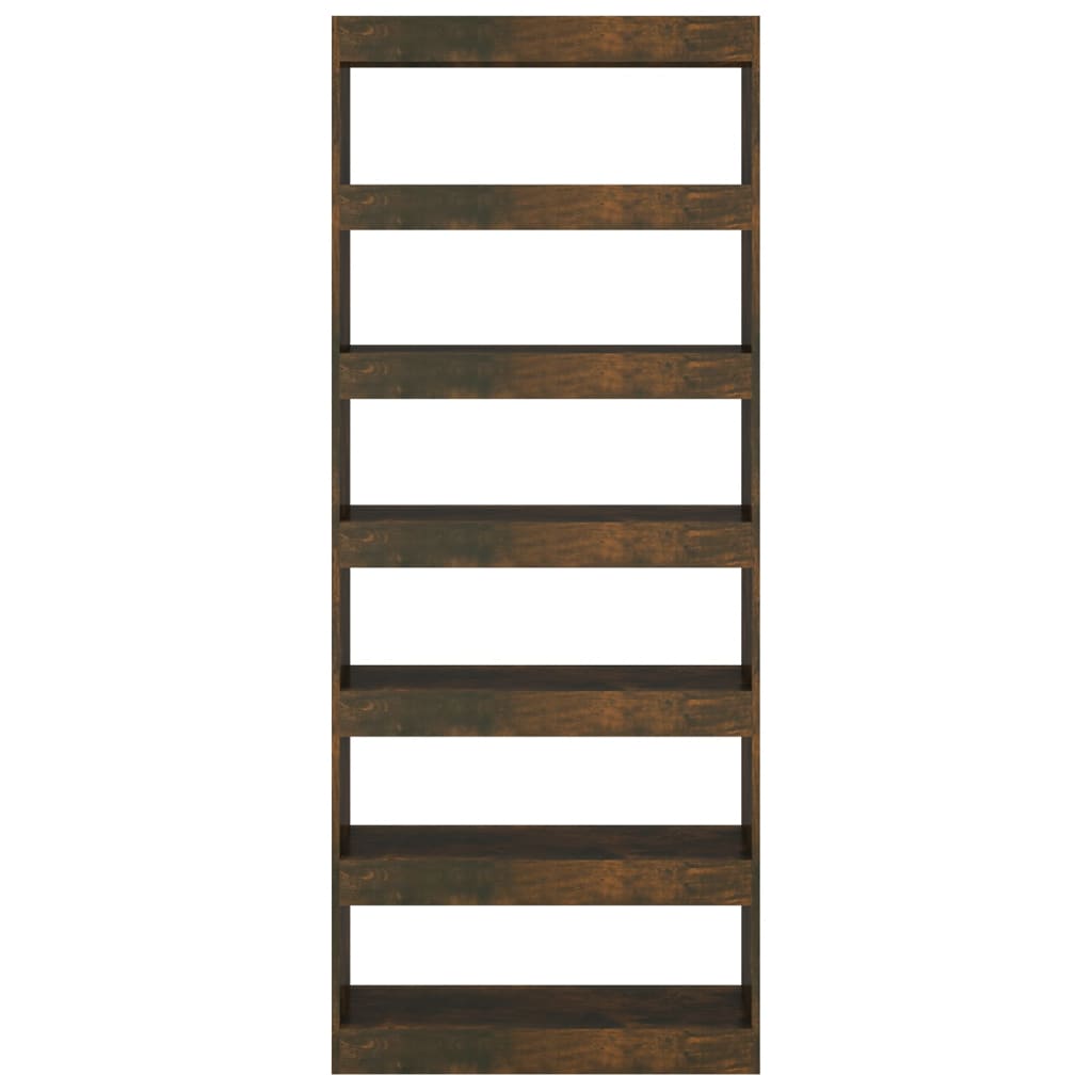 vidaXL Bibliotecă/Separator cameră, stejar afumat, 80x30x198 cm, PAL vidaXL Bibliotecă/Separator cameră, stejar afumat, 80x30x198 cm, PAL