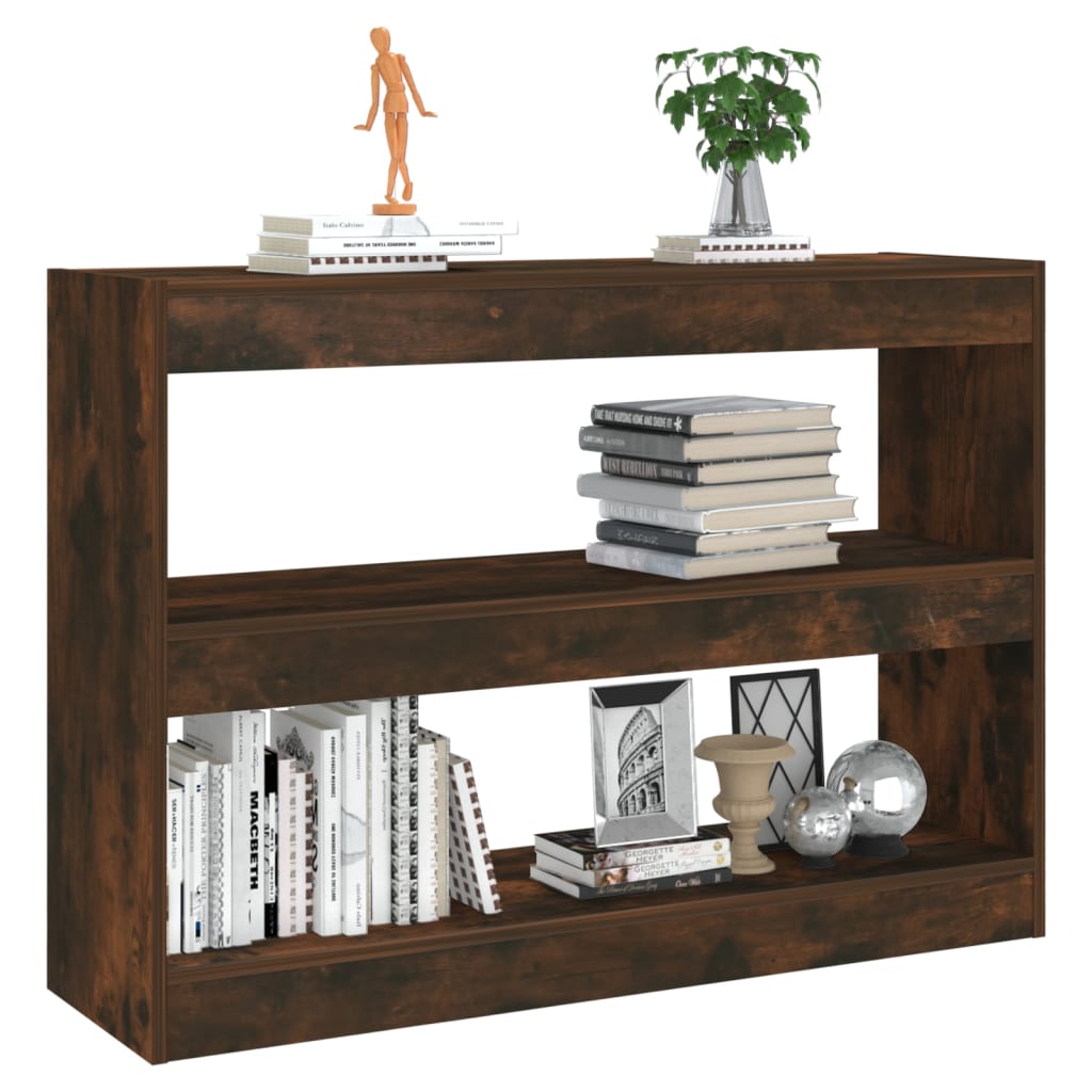 vidaXL Bibliotecă/Separator cameră, stejar fumuriu, 100x30x72 cm vidaXL Bibliotecă/Separator cameră, stejar fumuriu, 100x30x72 cm