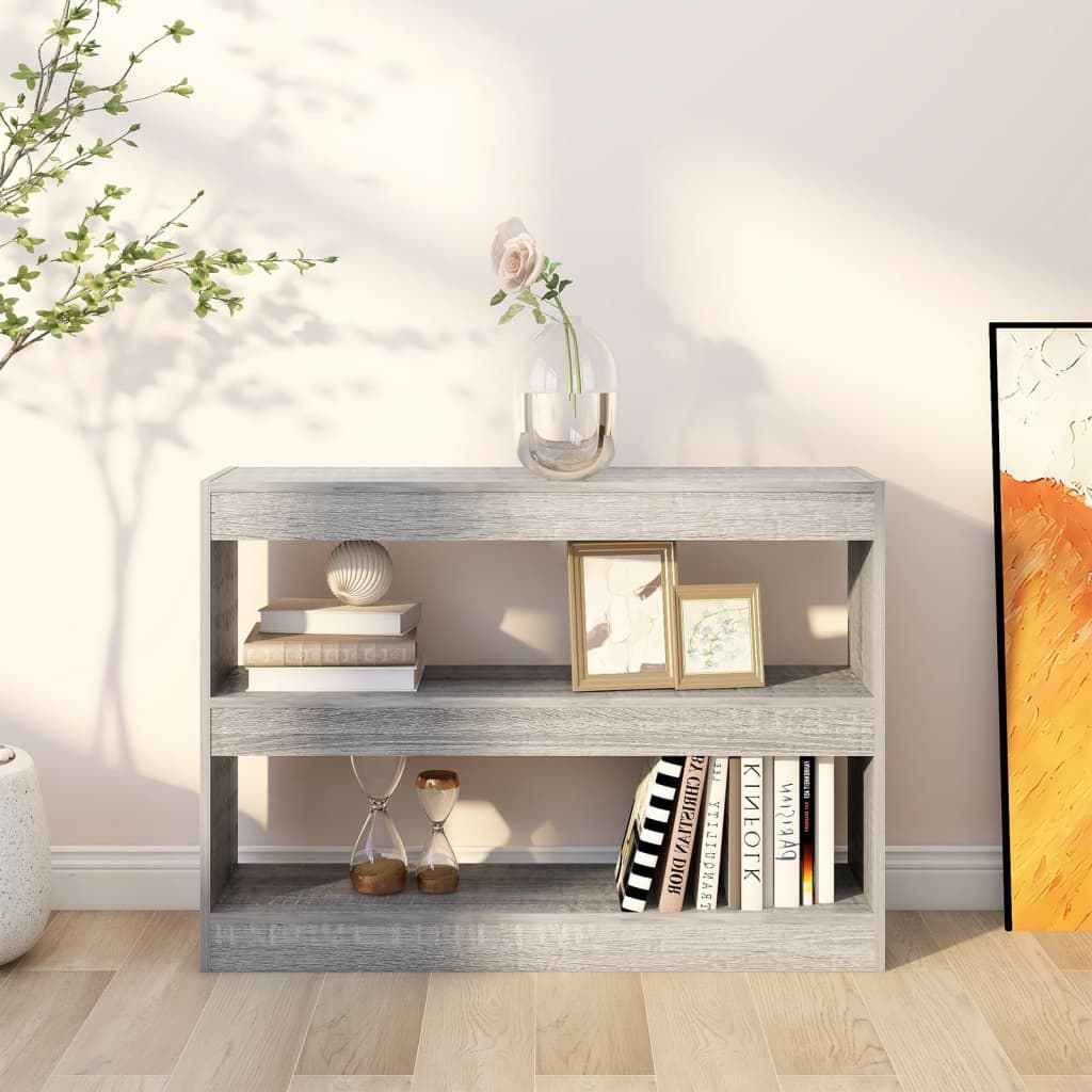 vidaXL Bibliotecă/Separator cameră, gri sonoma, 100x30x72 cm vidaXL Bibliotecă/Separator cameră, gri sonoma, 100x30x72 cm