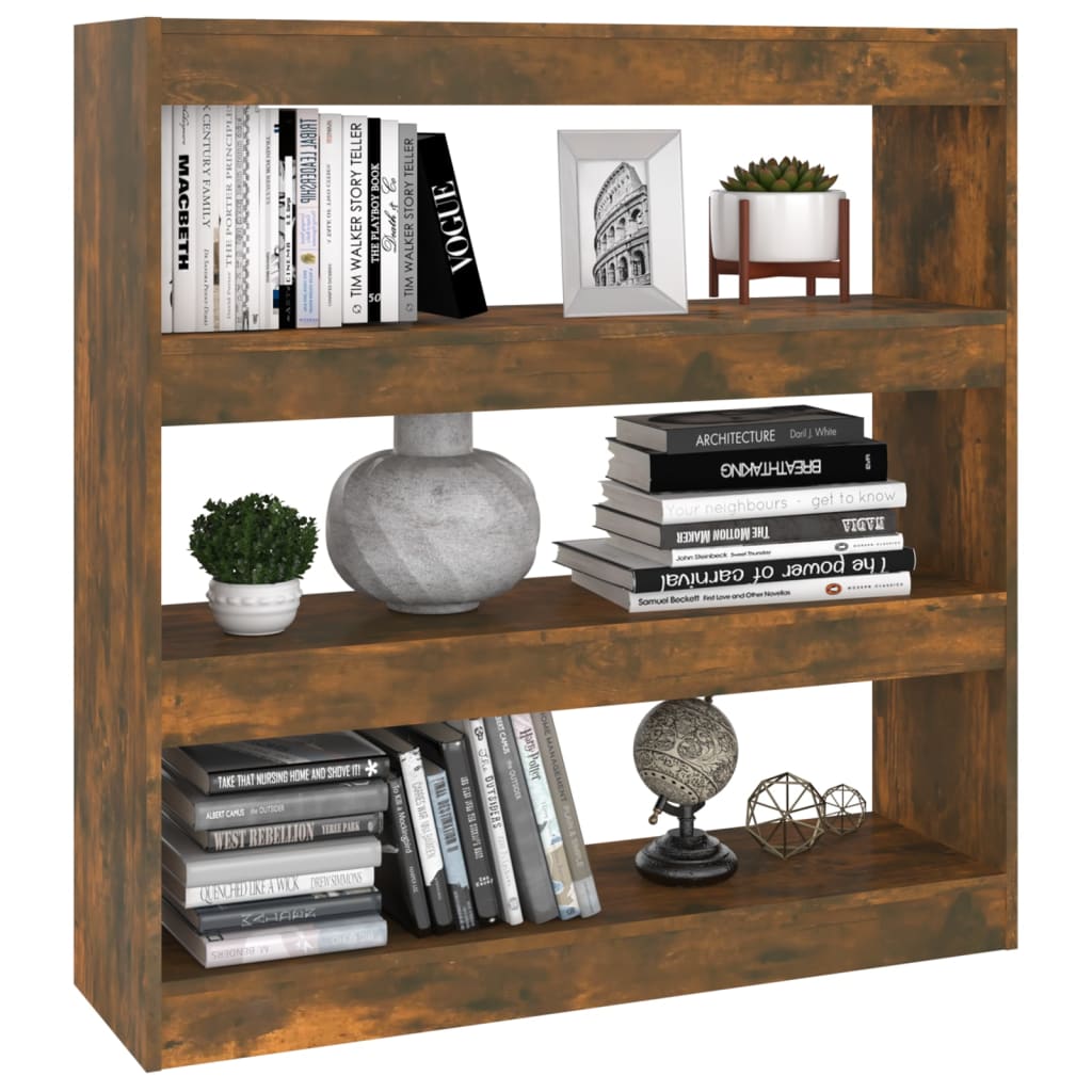 vidaXL Bibliotecă/Separator cameră, stejar fumuriu, 100x30x103 cm vidaXL Bibliotecă/Separator cameră, stejar fumuriu, 100x30x103 cm