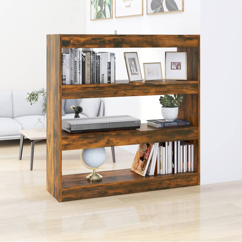 vidaXL Bibliotecă/Separator cameră, stejar fumuriu, 100x30x103 cm vidaXL Bibliotecă/Separator cameră, stejar fumuriu, 100x30x103 cm
