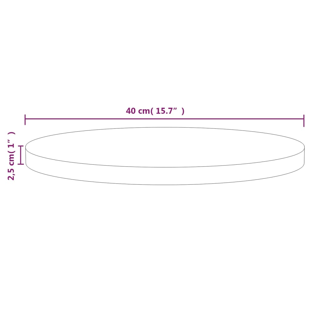 vidaXL Blat de masă, Ø40x2,5 cm, lemn masiv de pin