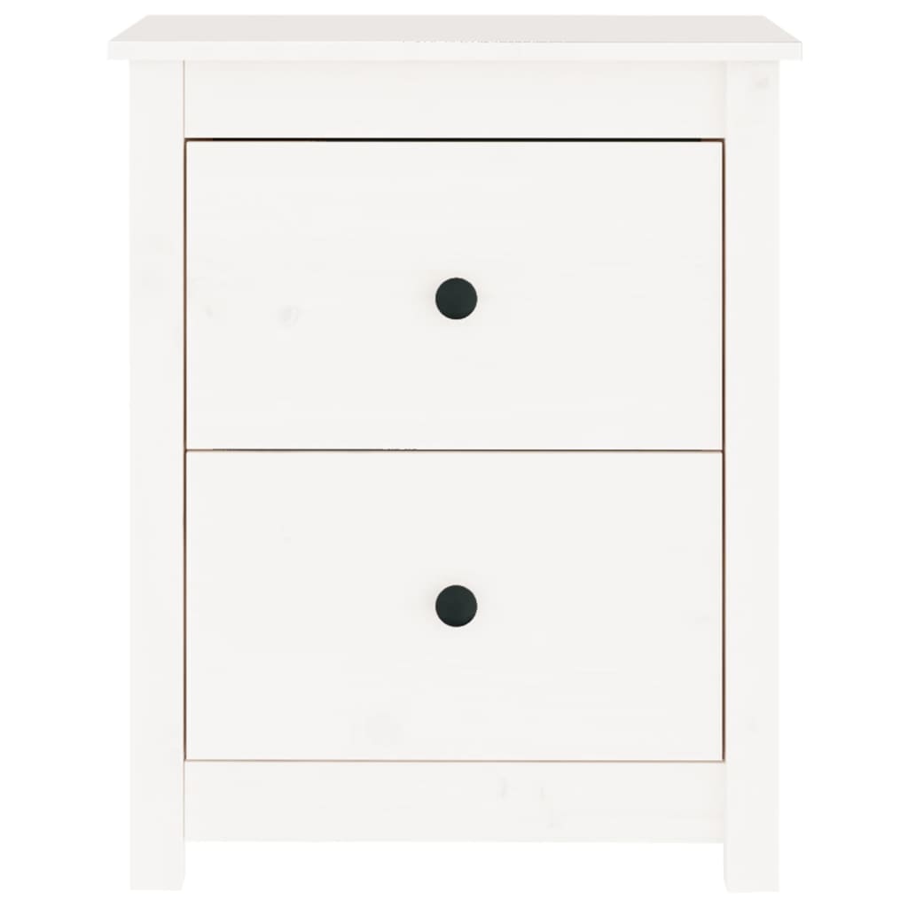 vidaXL Noptiere, 2 buc., alb, 50x35x61,5 cm, lemn masiv de pin
