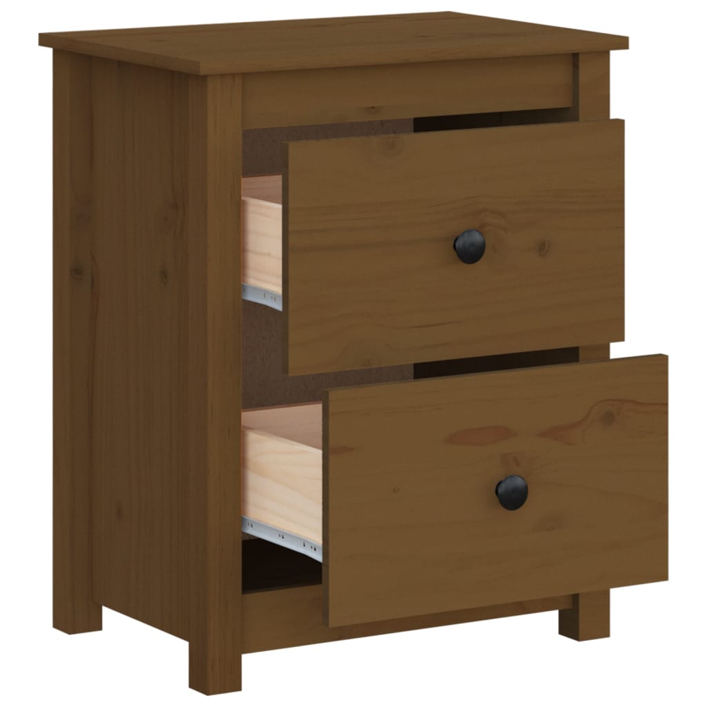 vidaXL Noptiere, 2 buc, maro miere, 50x35x61,5 cm, lemn masiv de pin