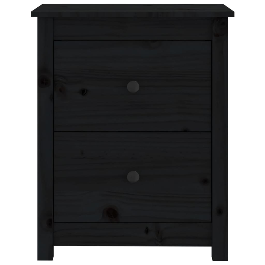 vidaXL Noptiere, 2 buc., negru, 50x35x61,5 cm, lemn masiv de pin vidaXL Noptiere, 2 buc., negru, 50x35x61,5 cm, lemn masiv de pin
