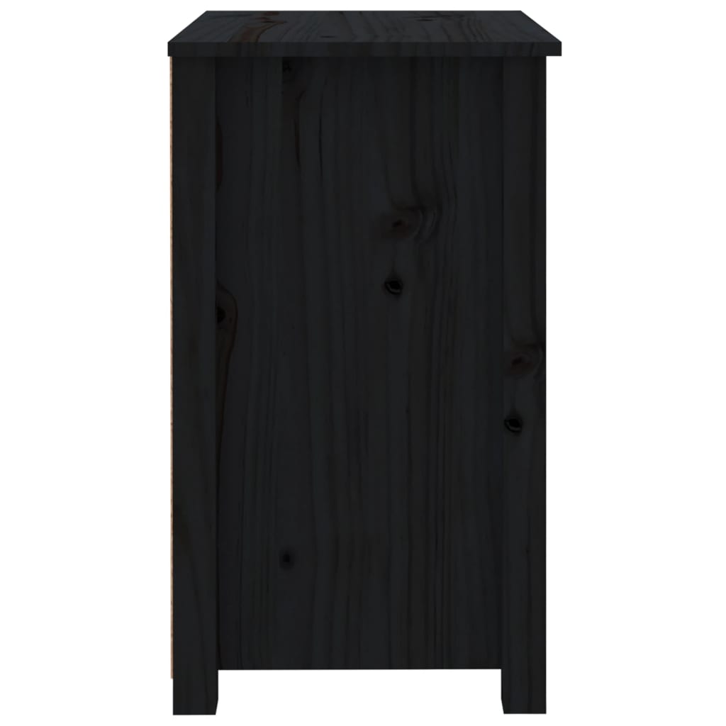 vidaXL Noptiere, 2 buc., negru, 50x35x61,5 cm, lemn masiv de pin vidaXL Noptiere, 2 buc., negru, 50x35x61,5 cm, lemn masiv de pin