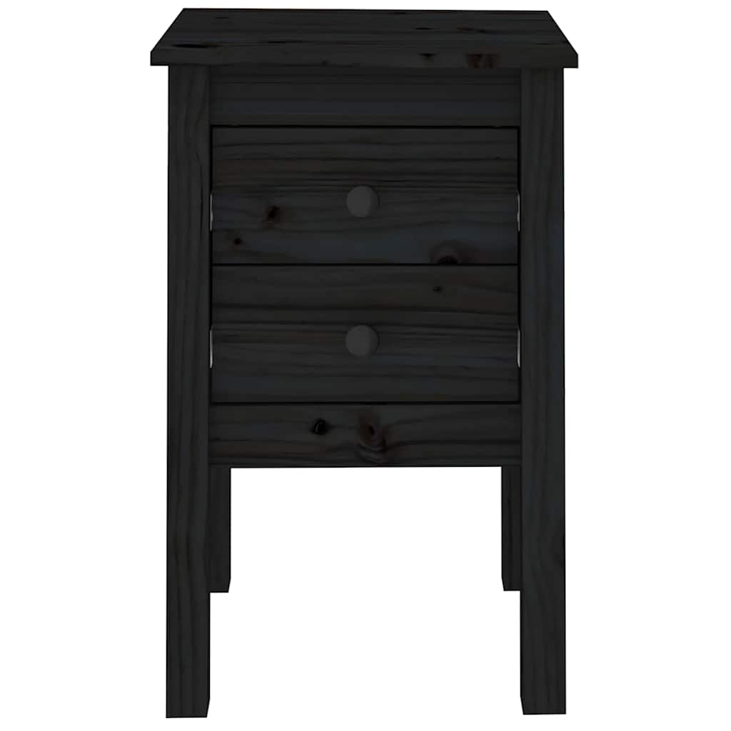 vidaXL Noptiere, 2 buc., negru, 40x35x61,5 cm, lemn masiv de pin vidaXL Noptiere, 2 buc., negru, 40x35x61,5 cm, lemn masiv de pin