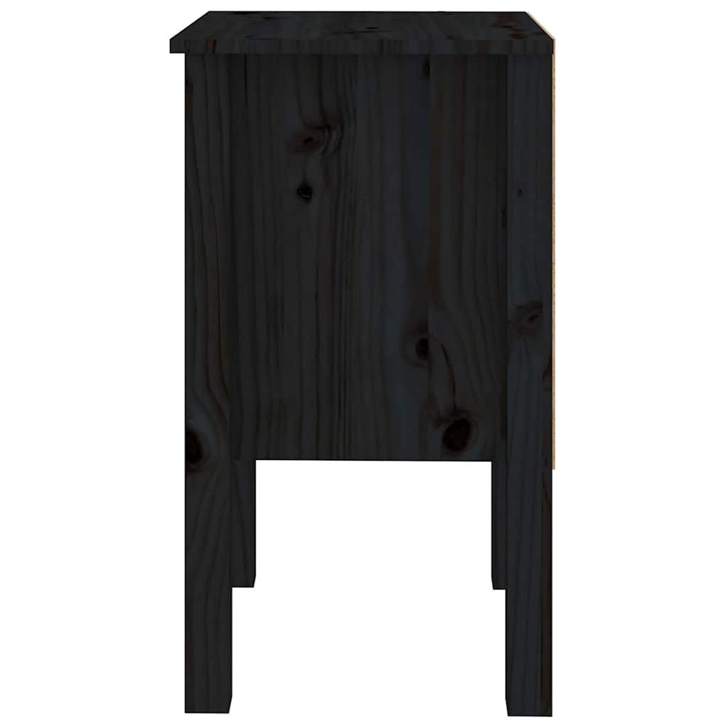 vidaXL Noptiere, 2 buc., negru, 40x35x61,5 cm, lemn masiv de pin vidaXL Noptiere, 2 buc., negru, 40x35x61,5 cm, lemn masiv de pin