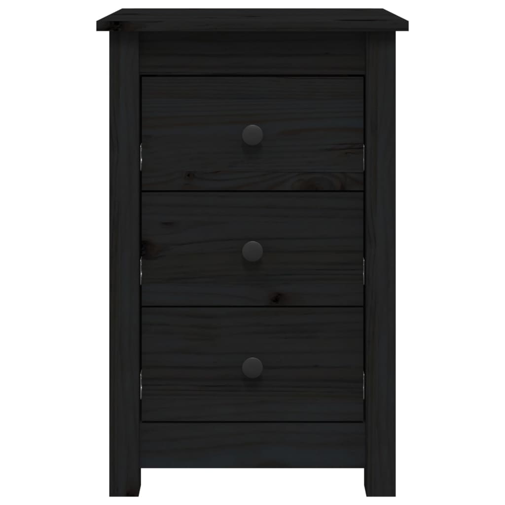 vidaXL Noptiere, 2 buc., negru, 40x35x61,5 cm, lemn masiv de pin vidaXL Noptiere, 2 buc., negru, 40x35x61,5 cm, lemn masiv de pin