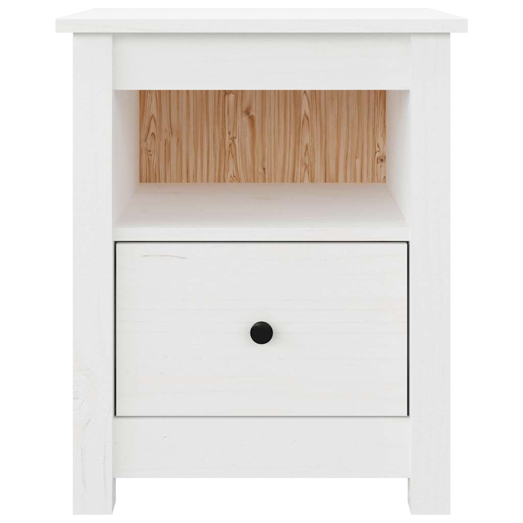 vidaXL Noptiere, 2 buc., alb, 40x35x49 cm, lemn masiv de pin