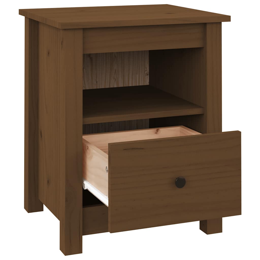 vidaXL Noptiere, 2 buc, maro miere, 40x35x49 cm, lemn masiv de pin