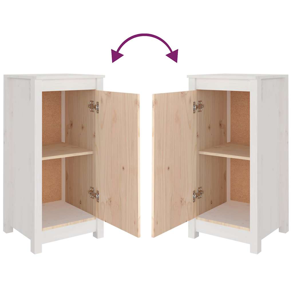 vidaXL Servantă, alb, 39x35x80 cm, lemn masiv de pin