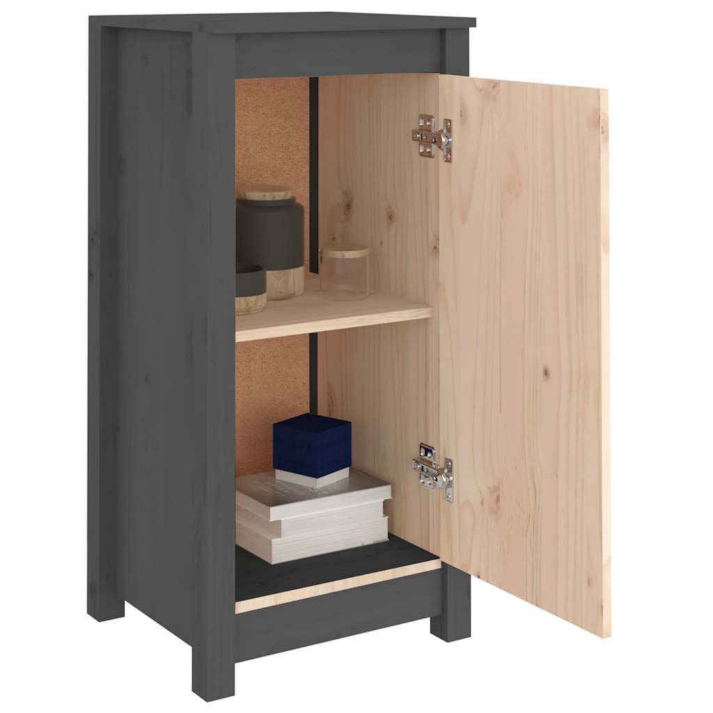 vidaXL Servante, 2 buc., gri, 39x35x80 cm, lemn masiv de pin