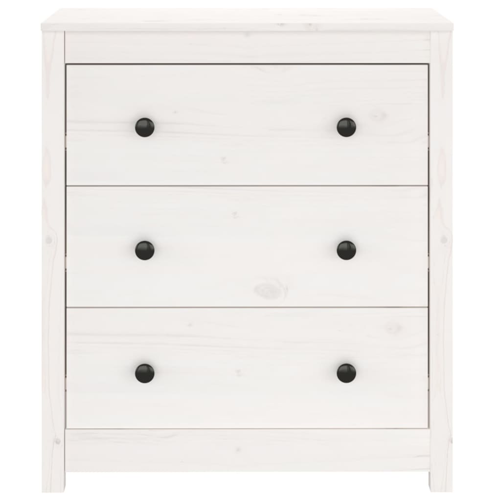 vidaXL Servantă, alb, 70x35x80 cm, lemn masiv de pin