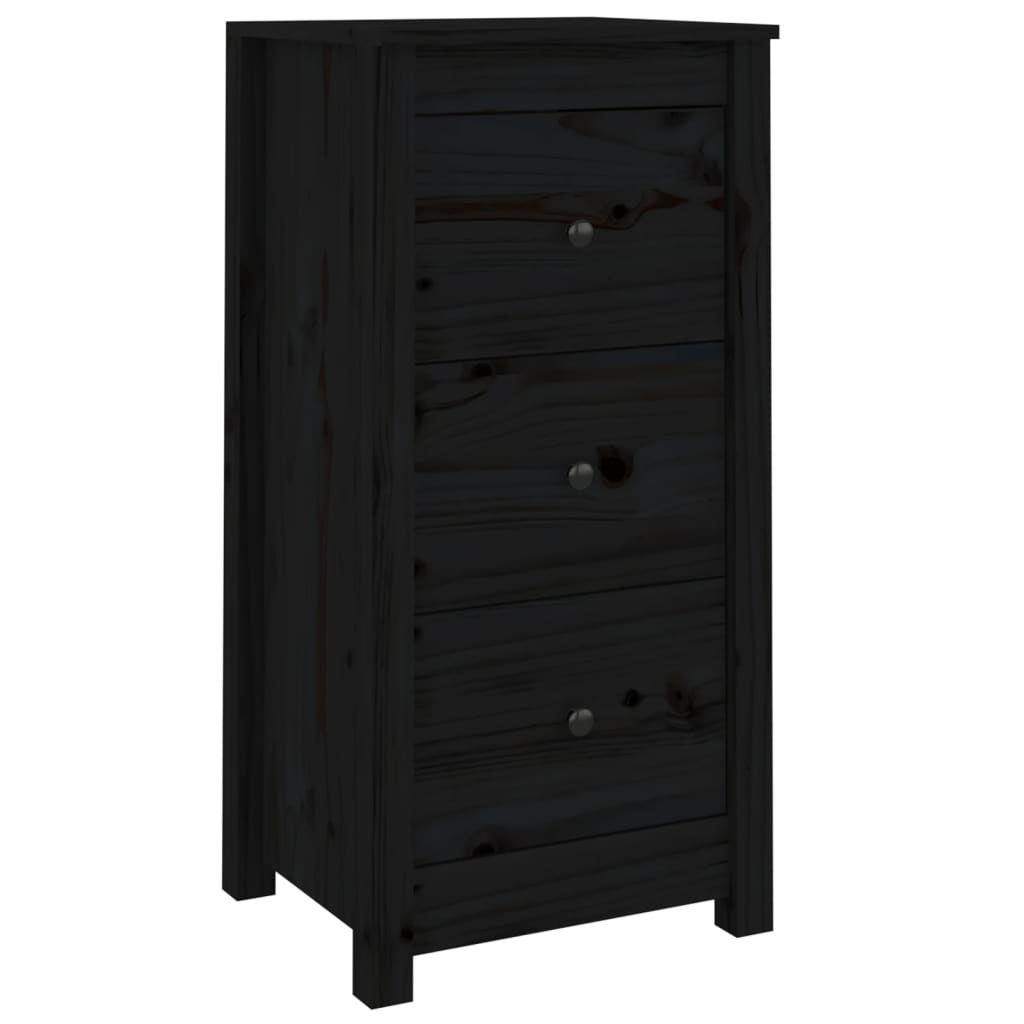 vidaXL Servantă, negru, 40x35x80 cm, lemn masiv de pin vidaXL Servantă, negru, 40x35x80 cm, lemn masiv de pin