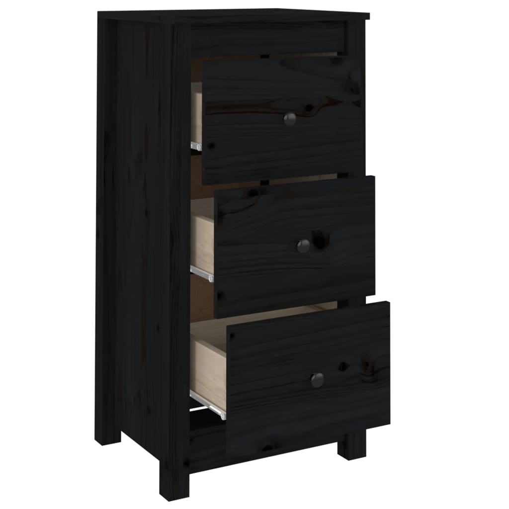 vidaXL Servantă, negru, 40x35x80 cm, lemn masiv de pin vidaXL Servantă, negru, 40x35x80 cm, lemn masiv de pin
