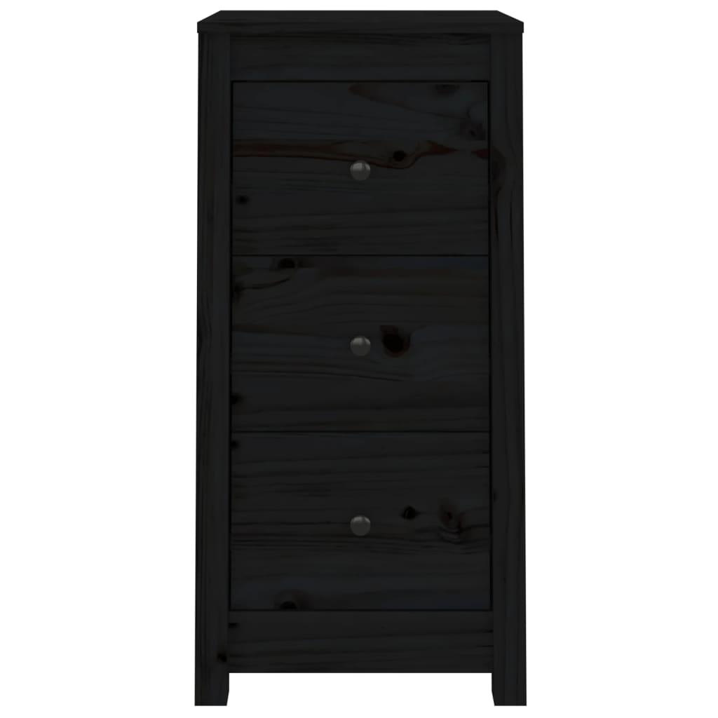vidaXL Servante, 2 buc., negru, 40x35x80 cm, lemn masiv de pin