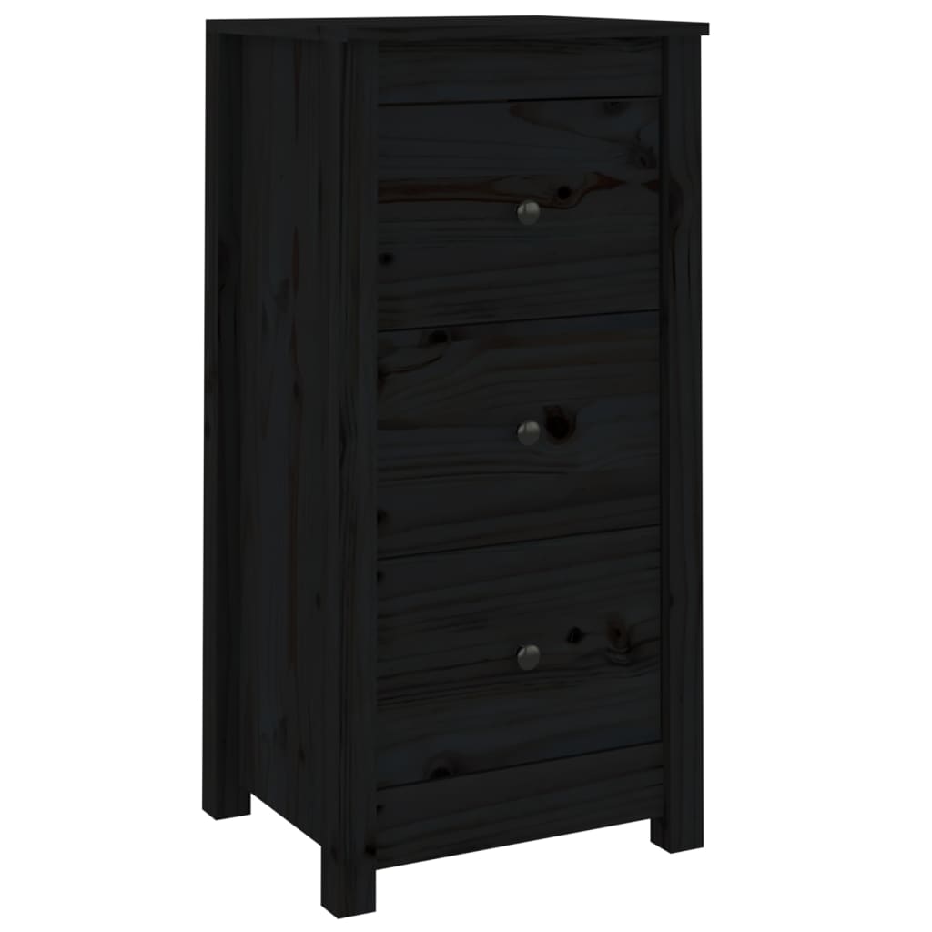 vidaXL Servante, 2 buc., negru, 40x35x80 cm, lemn masiv de pin