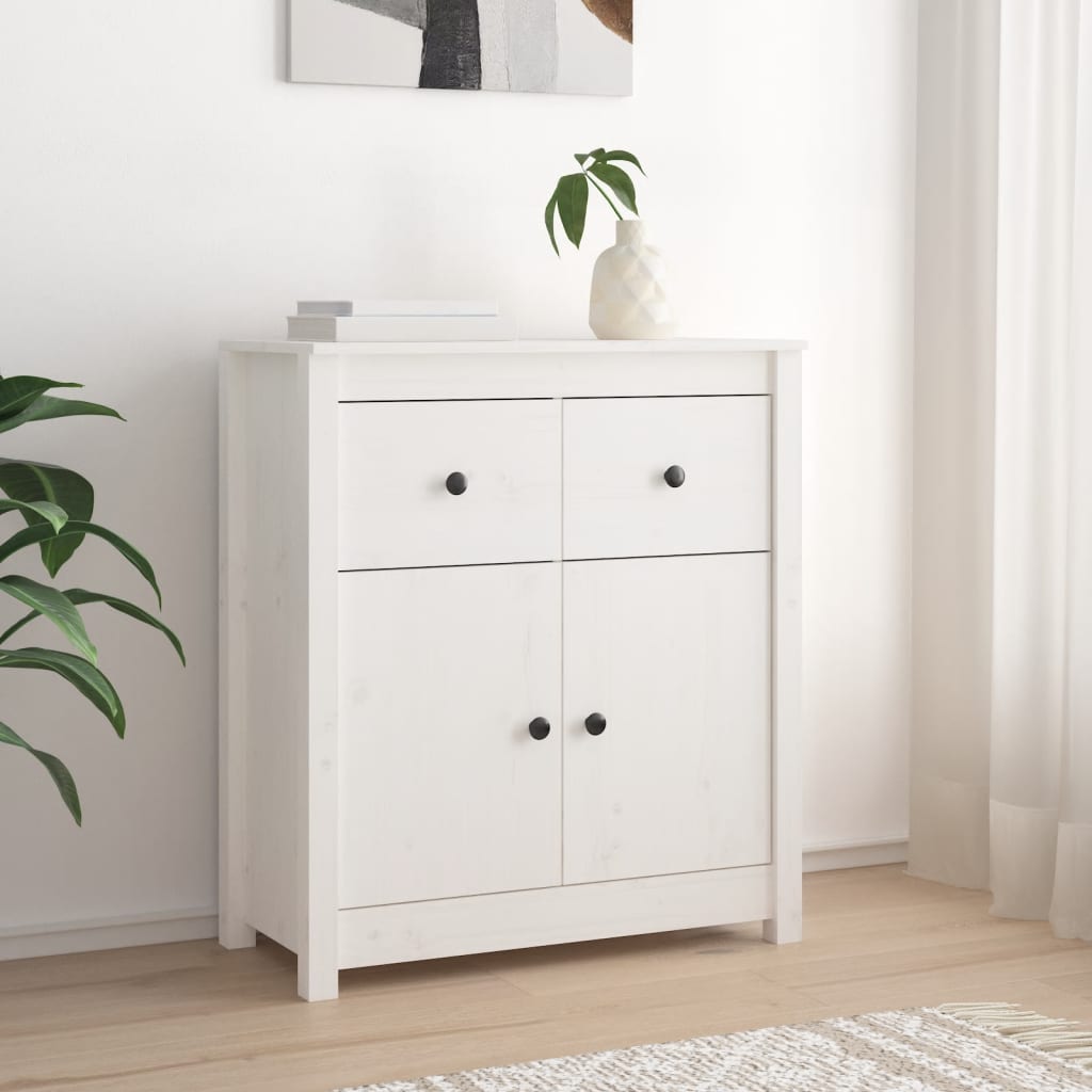 vidaXL Servantă, alb, 70x35x80 cm, lemn masiv de pin vidaXL Servantă, alb, 70x35x80 cm, lemn masiv de pin