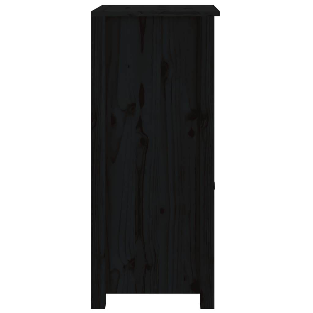 vidaXL Servantă, negru, 40x35x80 cm, lemn masiv de pin