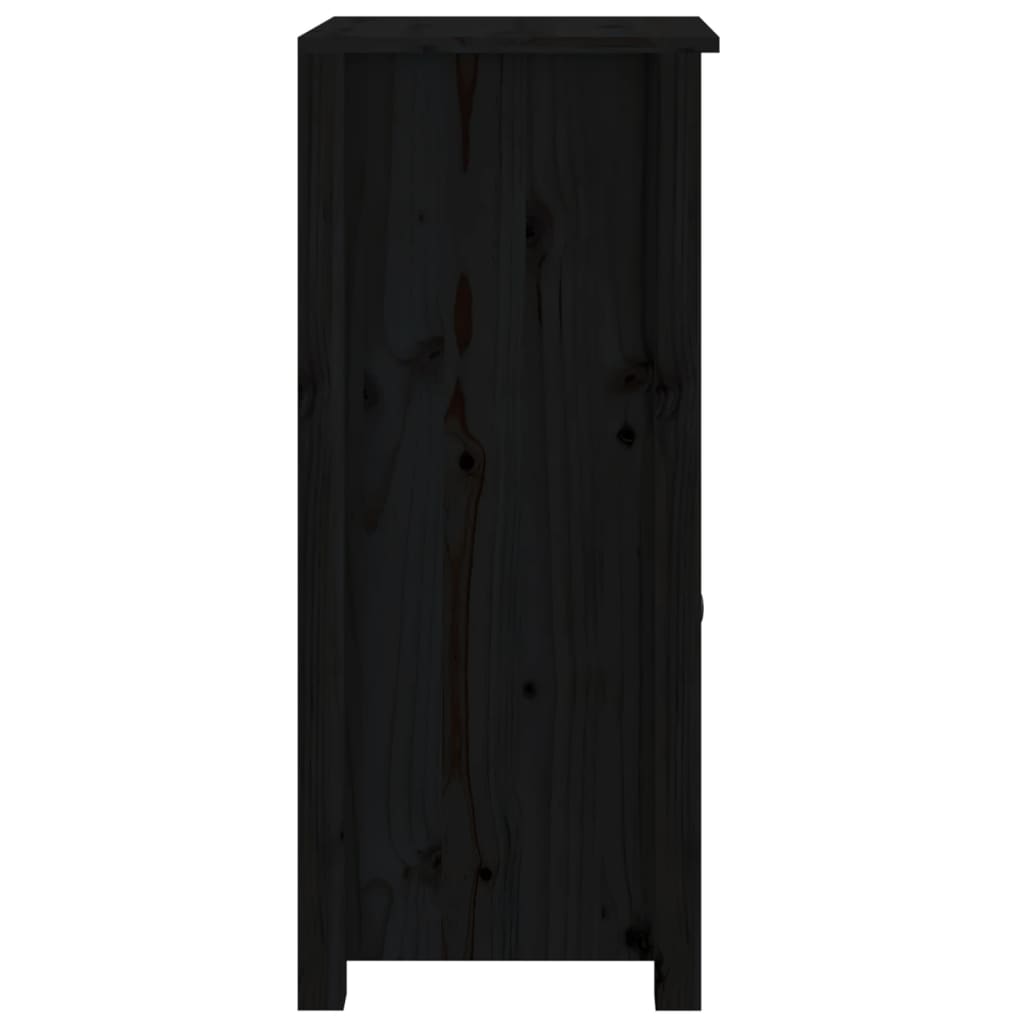 vidaXL Servante, 2 buc., negru, 40x35x80 cm, lemn masiv de pin vidaXL Servante, 2 buc., negru, 40x35x80 cm, lemn masiv de pin