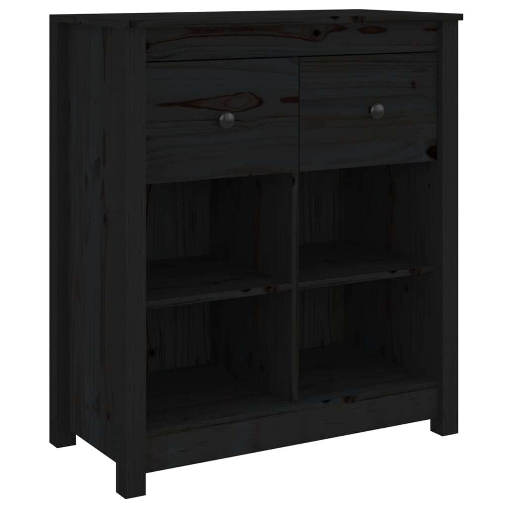 vidaXL Servantă, negru, 70x35x80 cm, lemn masiv de pin vidaXL Servantă, negru, 70x35x80 cm, lemn masiv de pin