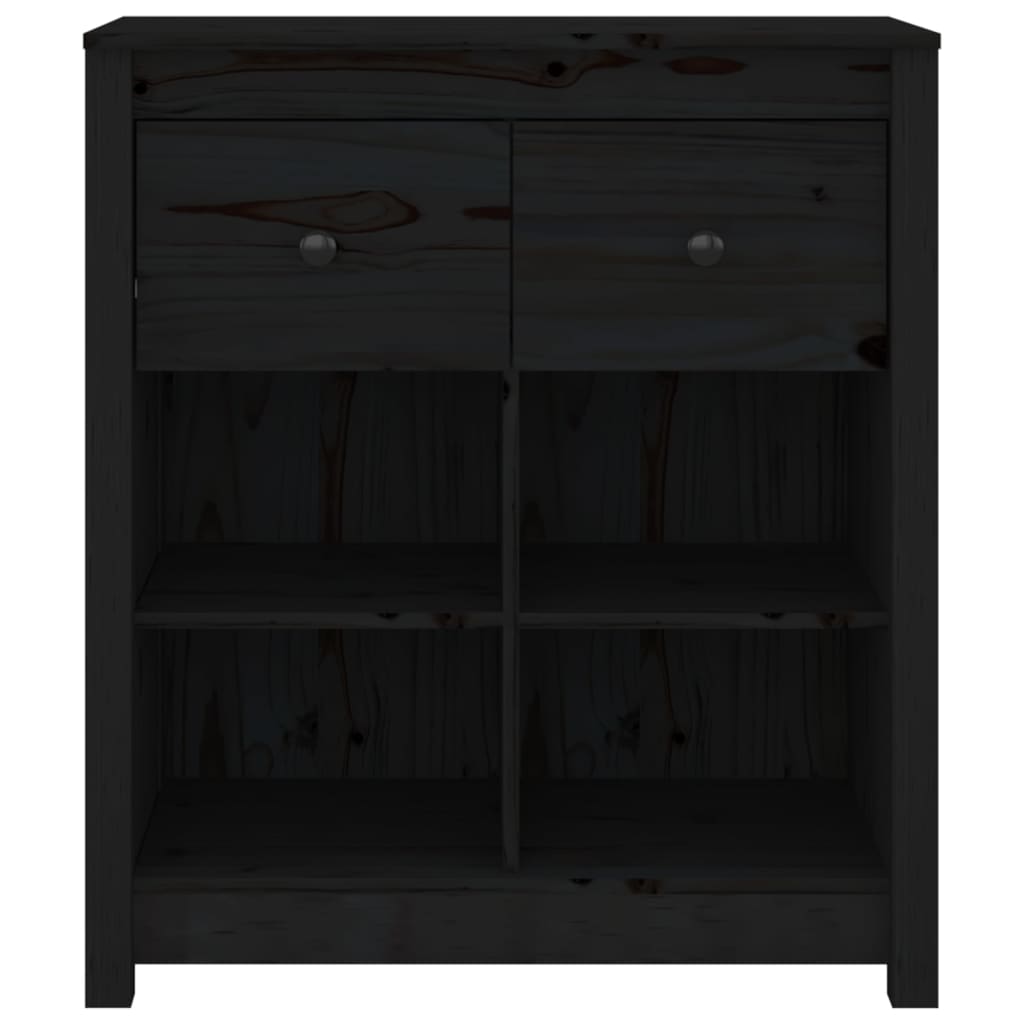 vidaXL Servantă, negru, 70x35x80 cm, lemn masiv de pin vidaXL Servantă, negru, 70x35x80 cm, lemn masiv de pin