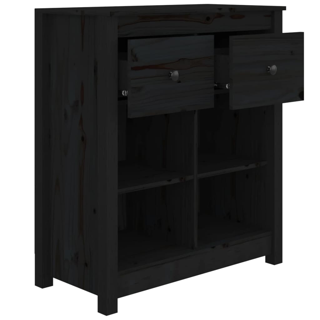 vidaXL Servantă, negru, 70x35x80 cm, lemn masiv de pin vidaXL Servantă, negru, 70x35x80 cm, lemn masiv de pin
