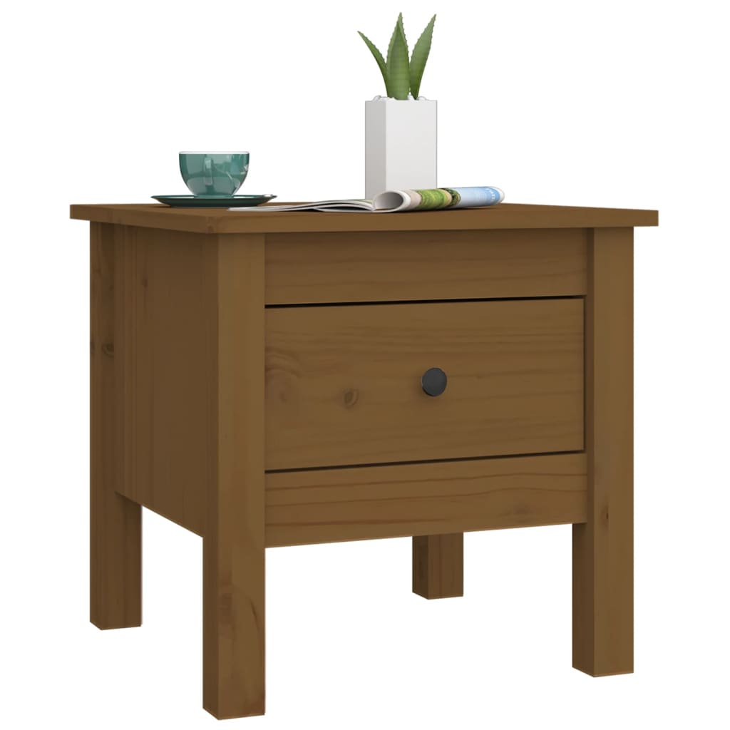 vidaXL Mese laterale 2 buc. maro miere 40x40x39 cm lemn masiv de pin