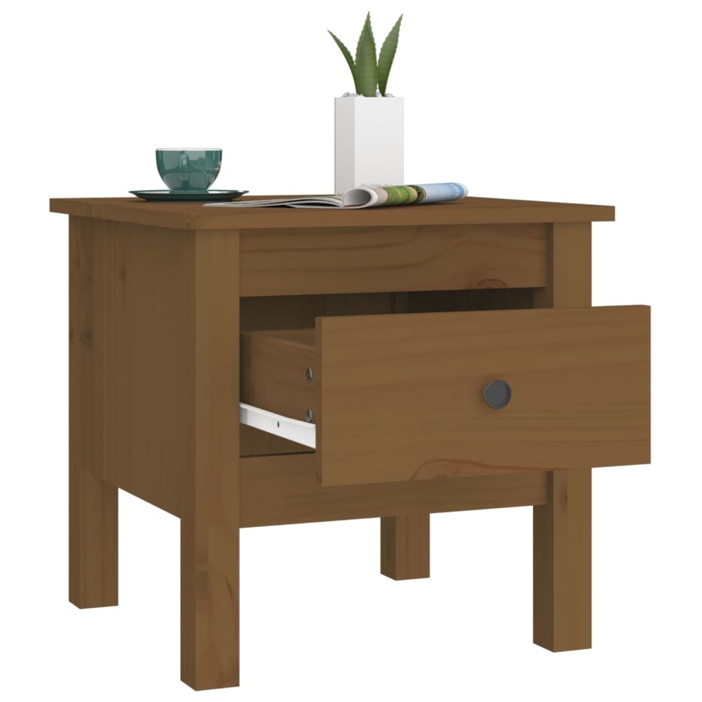 vidaXL Mese laterale 2 buc. maro miere 40x40x39 cm lemn masiv de pin