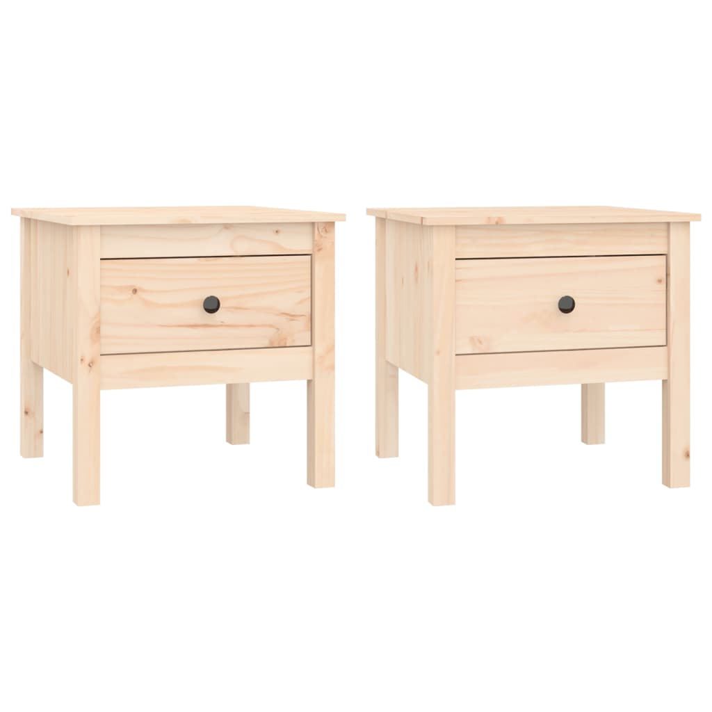 vidaXL Mese laterale, 2 buc., 50x50x49 cm, lemn masiv de pin