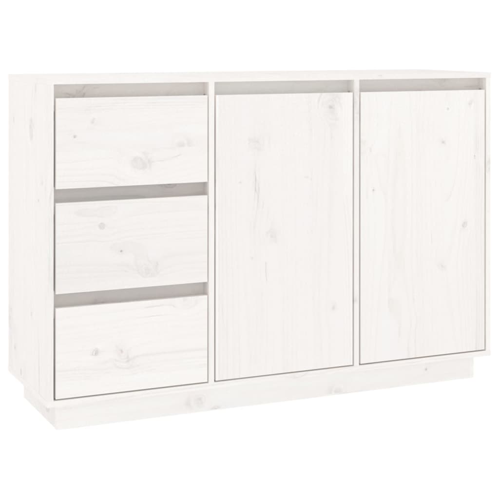 vidaXL Servantă, alb, 111x34x75 cm, lemn masiv de pin