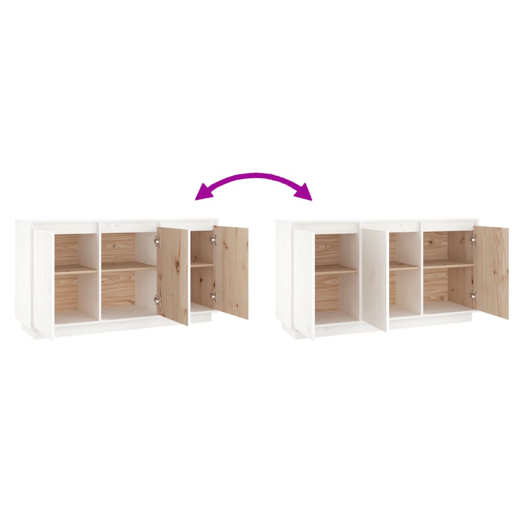 vidaXL Servantă, alb, 111x34x60 cm, lemn masiv de pin vidaXL Servantă, alb, 111x34x60 cm, lemn masiv de pin
