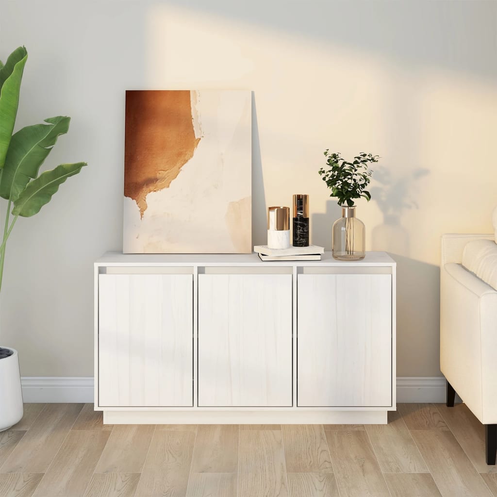 vidaXL Servantă, alb, 111x34x60 cm, lemn masiv de pin vidaXL Servantă, alb, 111x34x60 cm, lemn masiv de pin