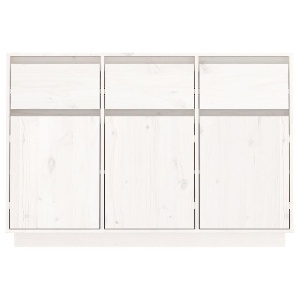 vidaXL Servantă, alb, 110x34x75 cm, lemn masiv de pin