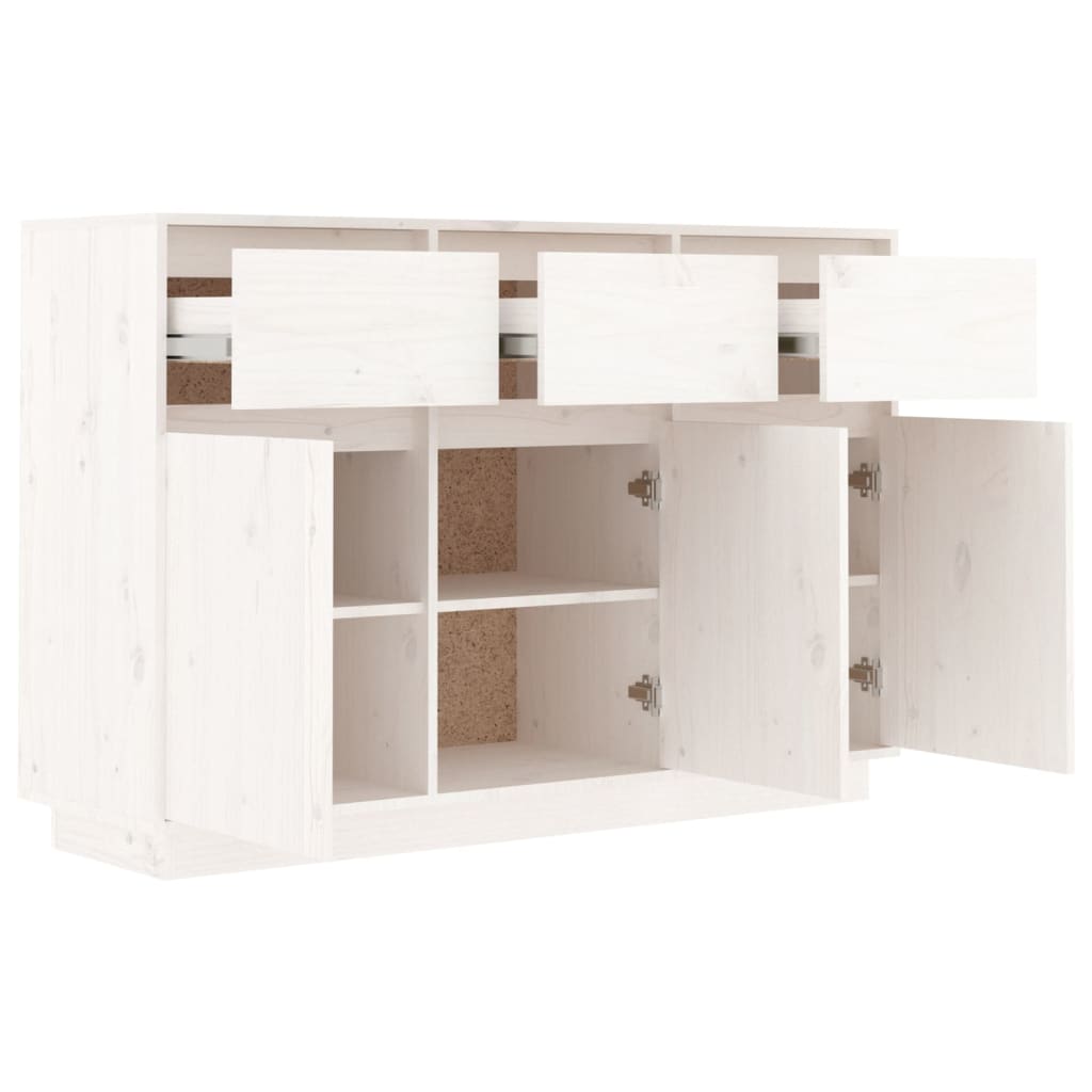 vidaXL Servantă, alb, 110x34x75 cm, lemn masiv de pin