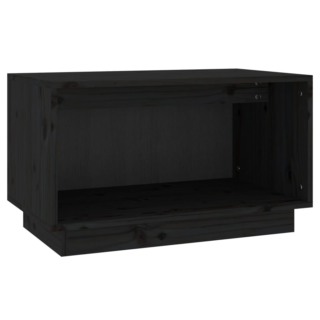 vidaXL Comodă TV, negru, 60x35x35 cm, lemn masiv de pin