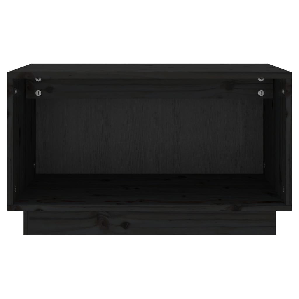 vidaXL Comodă TV, negru, 60x35x35 cm, lemn masiv de pin