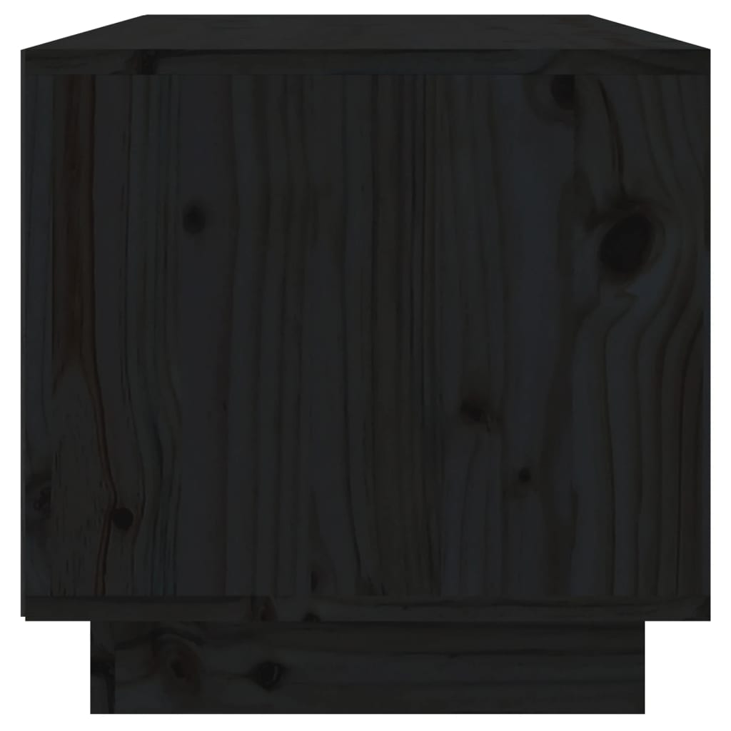 vidaXL Comodă TV, negru, 60x35x35 cm, lemn masiv de pin