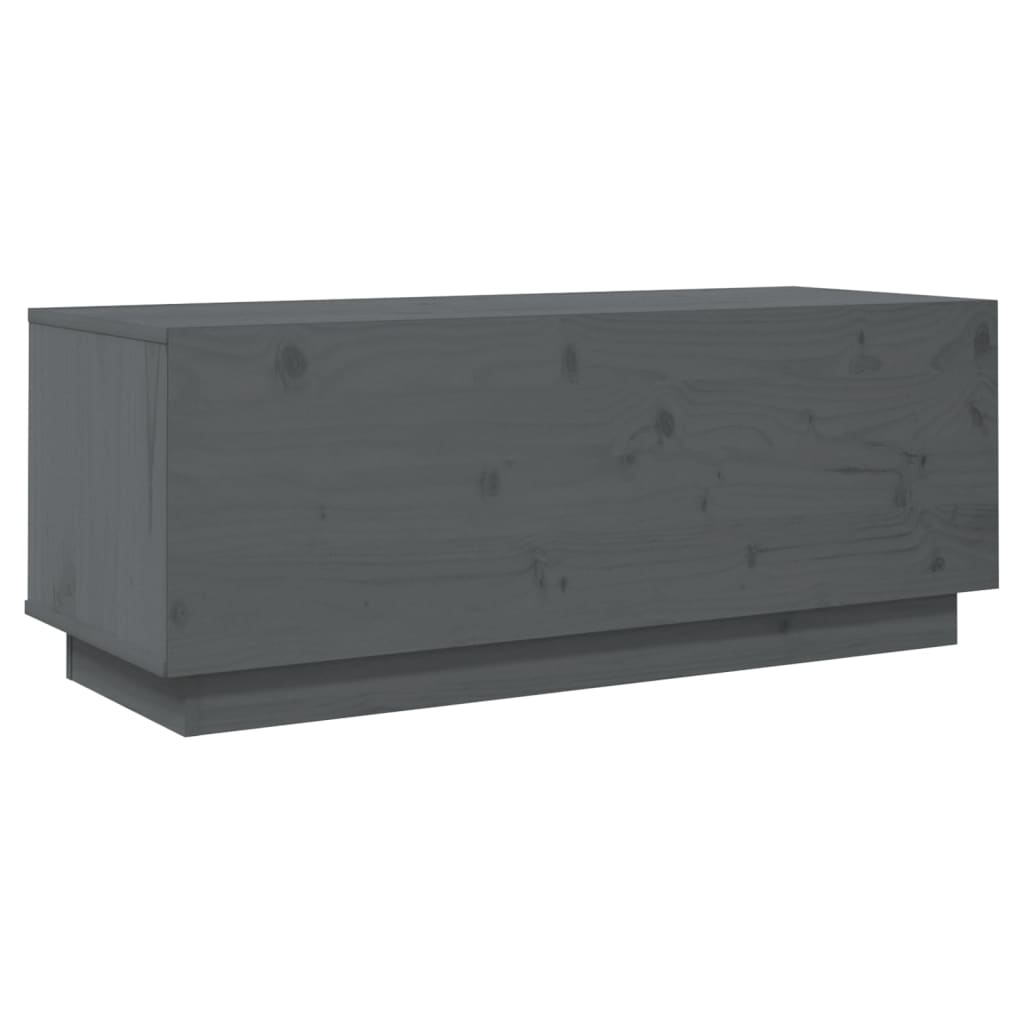 vidaXL Comodă TV, gri, 90x35x35 cm, lemn masiv de pin vidaXL Comodă TV, gri, 90x35x35 cm, lemn masiv de pin
