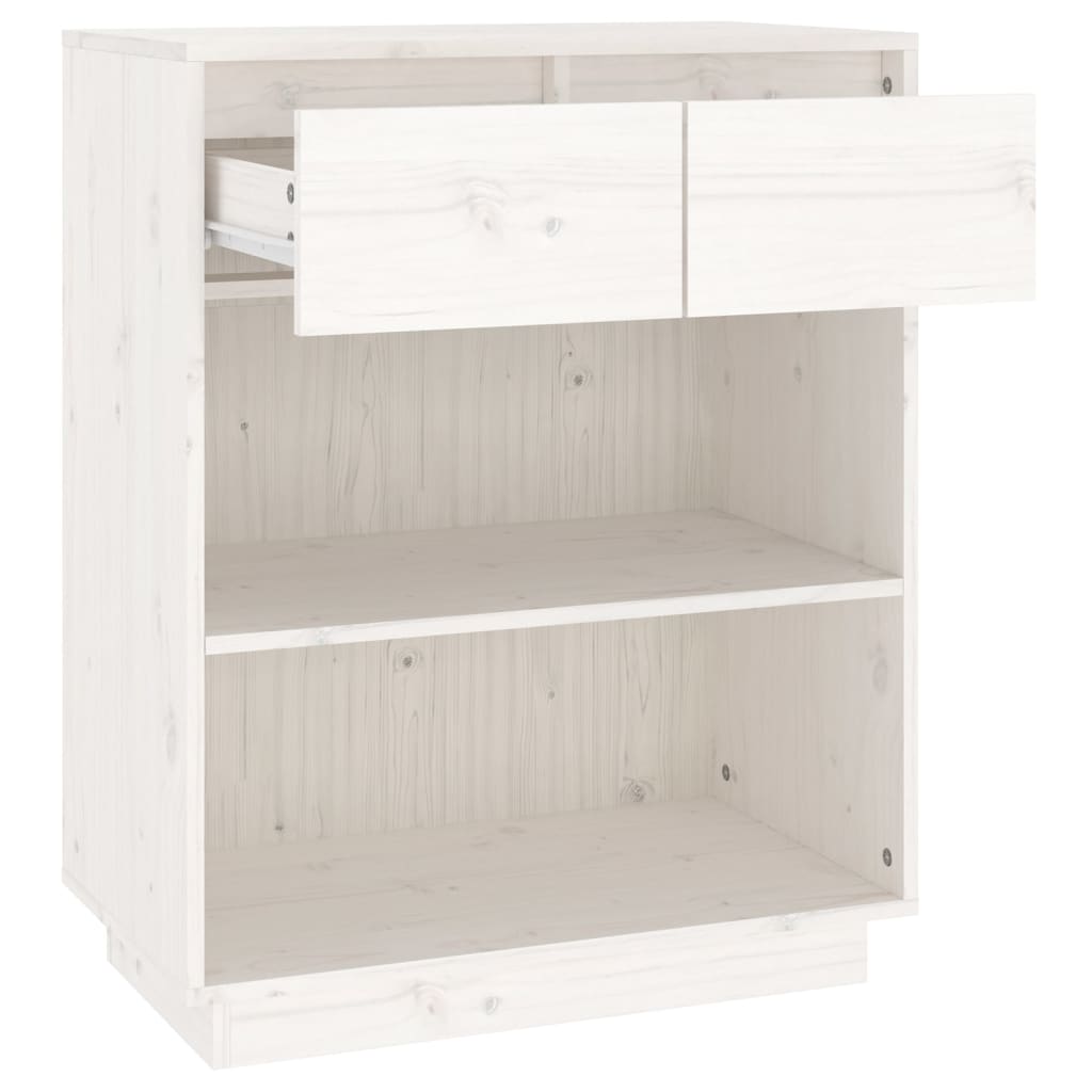vidaXL Dulap consolă, alb, 60x34x75 cm, lemn masiv de pin vidaXL Dulap consolă, alb, 60x34x75 cm, lemn masiv de pin
