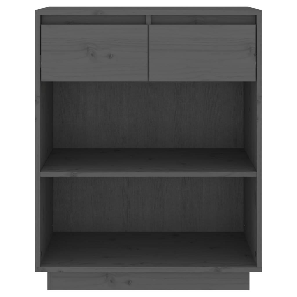 vidaXL Dulap consolă, gri, 60x34x75 cm, lemn masiv de pin vidaXL Dulap consolă, gri, 60x34x75 cm, lemn masiv de pin